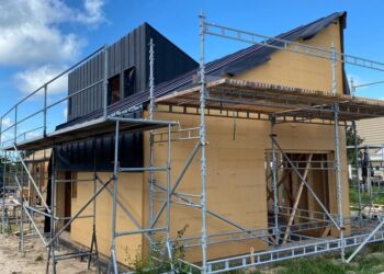 Byggeriet skrider fremad i Tversted. Foto: Dorthe Hansen.