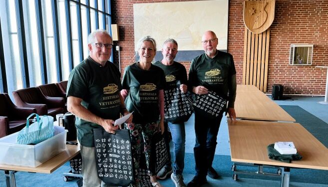 Handelschef Per Martensen, turistchef Laila Zielke, tovholder Claus Neve Olsen og formand Tommy Høj fra Hirtshals Handel & Erhverv. Foto: Niels Skipper.