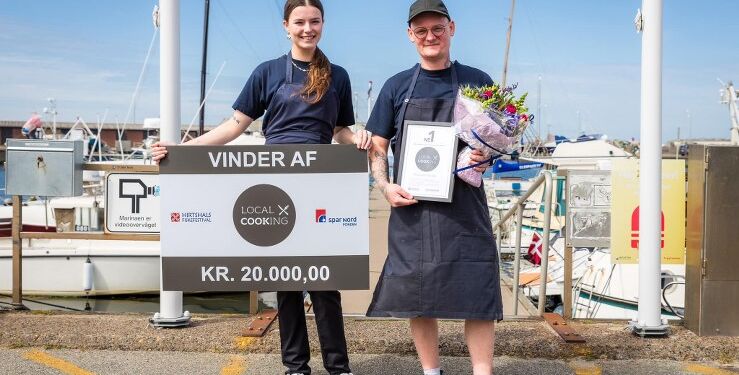 Vinderne Nikoline og Anders Holm fra Villa Vest. Foto: Hirtshals Fiskefestival.