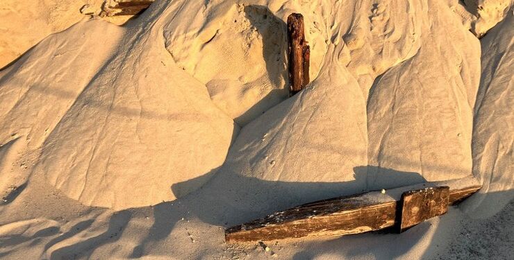 Sandet forsvandt og afslørede dette syn - hvad er det? Foto: Palle W. Nielsen