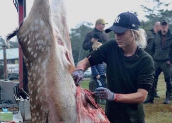 Sarah brækker en hjort. Foto: Fun-Park.