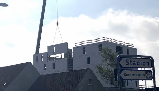Endnu en brik falder på plads i Cetral Park Living projektet midt i Hjørring. Foto: Palle W. Nielsen