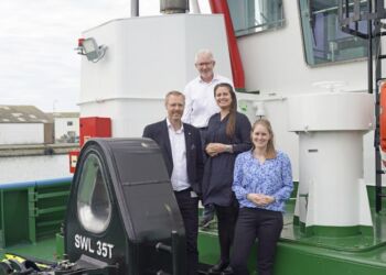 Hirtshals Havns direktionsteam; Niels Kiersgaard (bagerst), Per Holm Nørgaard (venstre), Anja Vrangager (højre) og Kikki Kongerslev (forrest).