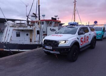 Hirtshals Redningsstation har tirsdag morgen folk ved Fio. Foto: Privat.