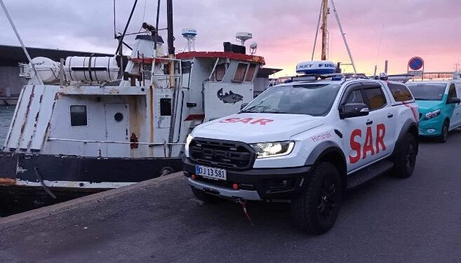 Hirtshals Redningsstation har tirsdag morgen folk ved Fio. Foto: Privat.