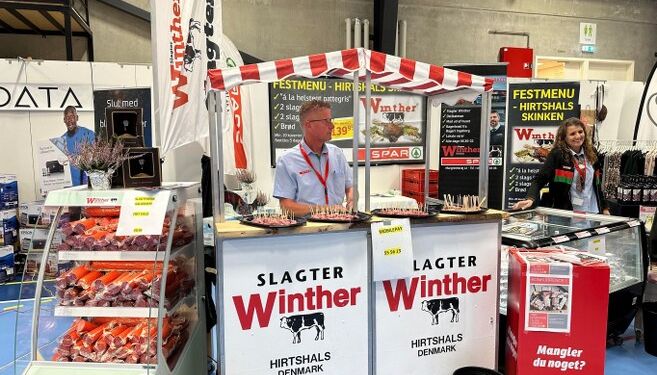 Spar og Slagter Winther i Hirtshals på plads ved Hjørring Messen 2023.