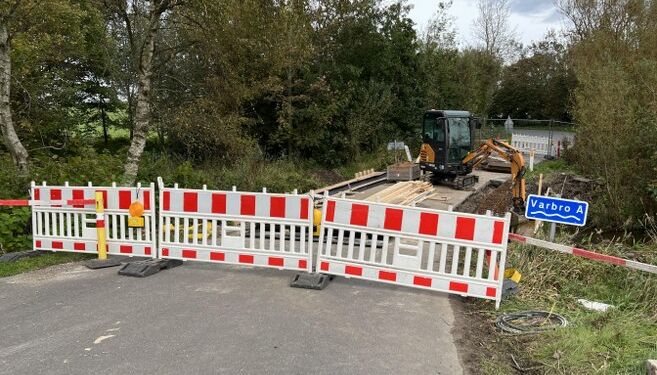 Vejarbejde ved Varbro Å. Foto: Niels Skipper.