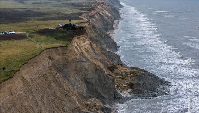 Skred ved Mårup syd for Lønstrup i oktober 2023. Foto (arkiv): Henning Larsen.