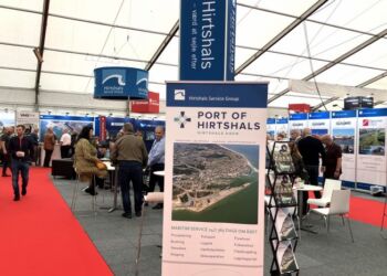 Her er det Hirtshals Havns flotte stand på DanFish International 2023 i Aalborg Kongres- og Kulturcenter. Foto: Palle W. Nielsen.