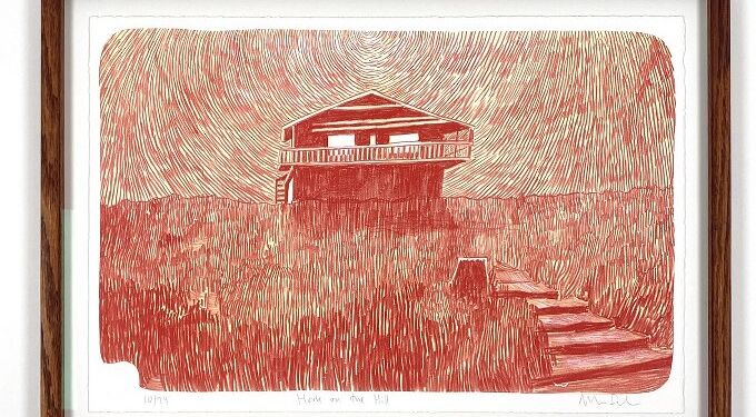 "House on the hill"
(35x 53 cm) trykt i 24 eksemplarer
Litografi u. ramme 2500kr. (Kunstklubpris 1750kr)
Litografi m. ramme 4075kr. (Kunstklubpris 3325kr.)