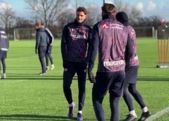 Nicklas Helenius i trøjen for AaB. Foto: TV2 Nord.