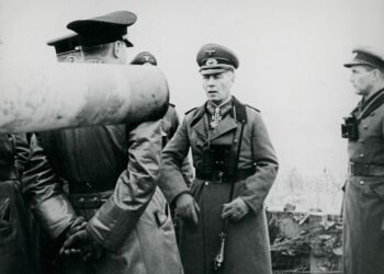 Rommel på inspektionsrejse i Jylland, Foto: Frihedsmuseets Fotoarkiv/Nationalmuseet.