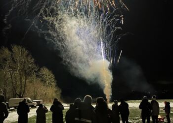Børglum Klosters julefyrværkeri er altid flot. Privatfoto