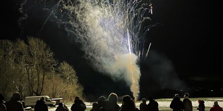 Børglum Klosters julefyrværkeri er altid flot. Privatfoto