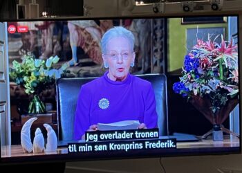 H. M. Dronning Margrethe II annoncerer i nytårstalen sin abdikation til at finde sted den 14. januar 2014. Foto: Niels Skipper.