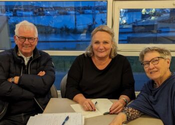 Her ses Niels Anker Jensen fra Rotary,  Hanne Rasmussen fra Innerwheel og Charlotte Jeppesen fra Lions i gang med at planlægge eventen i 2024.