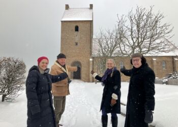 Kirkeensemblet består af organist Anders Barfoed, kirkesanger Jytte Damtoft Jakobsen samt kirkesangerafløsere Helen Lykkegaard Lauritsen og Margit Ravgård Christiansen. Foto: Palle W. Nielsen