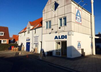 Bygningen med Aldis gamle butik i Hirtshals. Foto: Arkiv.