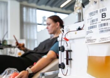 Bloddonor giver plasma. Foto: Bloddonor.dk.