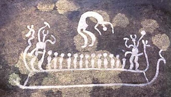 Helleristning fra Sotetorp nær Tanumshede. Foto: Nationalmuseet.