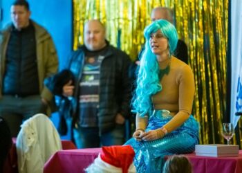 Tovholder Louise Nielsen ved fastelavnsfesten i 2020. Foto (arkiv): Rene Stoklund.