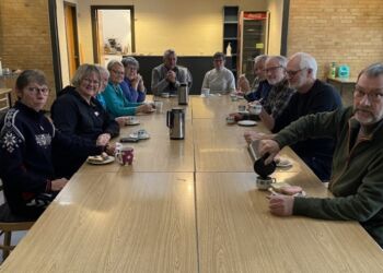 Hygge efter senioridræt i Tornbyhallen. Foto: Henning Sigsgaard.