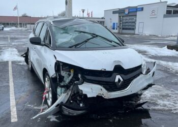 Den forulykkede bil. Foto: Privat.