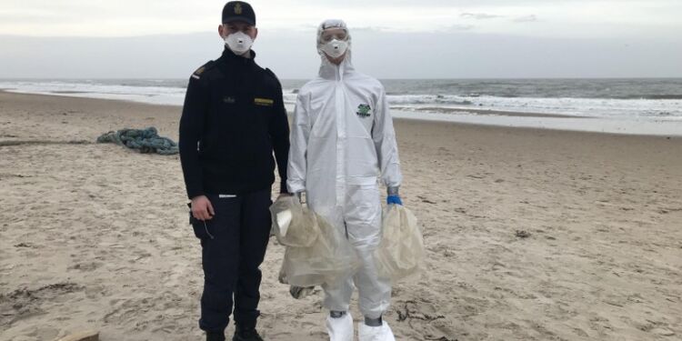 Annsatte fra Beredskabsstyrelsen på Husmoderstranden. Foto: Herdis Thomsen.