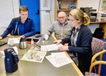 Ole Kjærsgaard Nielsen (tv), Nillaer alias Niels Kristian Nielsen  og Mette Skovsager. Foto: Hirtshals Fiskefestival.