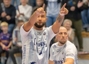 Sejrsikkert jublende Ermin Kasumovic. Foto: Jacob Strandeng.