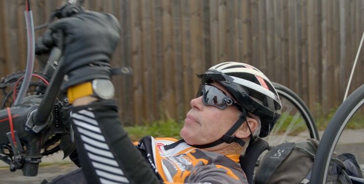 Jan Friis Jørgensen fra Rødovre fortæller på www.cyklistforbundet/cyklingforalle om, hvad det betyder for ham at cykle på sin håndcykel. Han er formand for Dansk Håndcykelklub. Foto: Cyklistforbundet.
