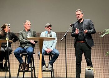 Thomas Klimek ved en debat under Vendsyssel:DOX 2024. Foto: Nikkie Breinholt Dahm.