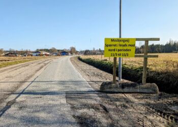 Krydset i Mosbjerg spærres delvist fra den 11. til 15. marts. Der er fortsat fri adgang til Brugsen.