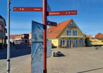 Skilte til wayfinding i Hirtshals. Foto: HHE.