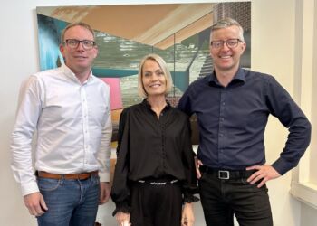 Malene Gade flankeret af Kristian Rask, til venstre, og Christian Ejstrup. Privatfoto