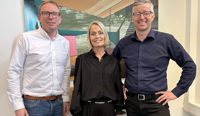 Malene Gade flankeret af Kristian Rask, til venstre, og Christian Ejstrup. Privatfoto