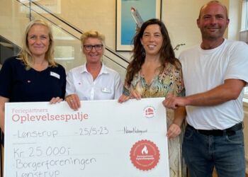Anne-Mette Weber, Trine Niebuhr, Birthe Jørgensen (Lønstrup Borgerforening) og Anders Dahl (Lønstrup Borgerforening) Feriepartner Lønstrup.