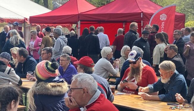 Mange fejrer 1. maj med FH i Christiansgave. Foto: Arkiv.