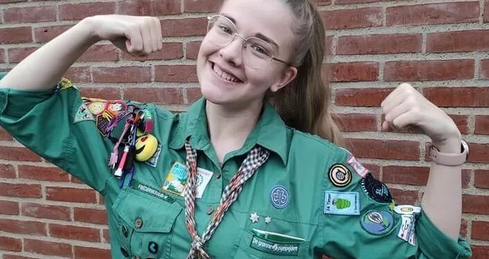 Amanda Rytter er grøn Pigespejder. Foto: Privat.