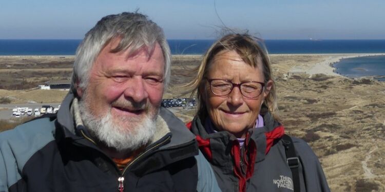 Dorte og Anders Østerby ved starten på deres tur i Skagen. Foto: Privat.