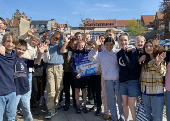 Eleverne fra 5. N på Muldbjergskolen. Foto: Henriette Maj Pedersen / TV2 Nord.