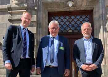 Havnedirektør Per Holm Nørgaard, borgmester Søren Smalbro og kommunaldirektør Leif Johannes Jensen.