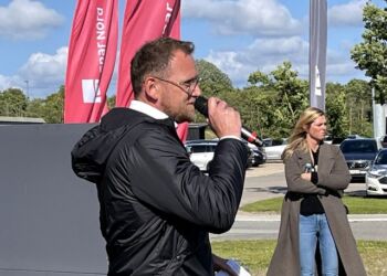 Direktør Michael Vendelbo ved Erhverv Hjørring Stafetten 2024. Foto: Arkiv.