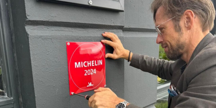 De flotte Michelin Plate er nu på plads hos Brýghuset Vendia. Foto: Privat.