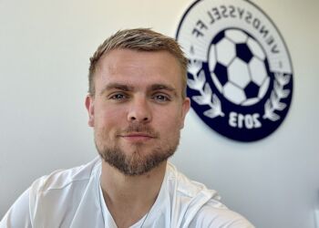 Jacob Strandeng på sin pind de næste fire måneder hos Vendsyssel FF. Foto: Privat.