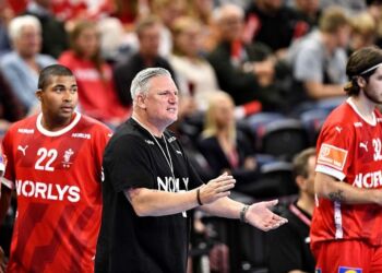 Nikolaj Jacobsen under håndboldlandskampen danmark - Spanien i Royal Arena København onsdag den 12. oktober 2022. Foto: Ernst van Norde/Danmarks Håndboldforbund.