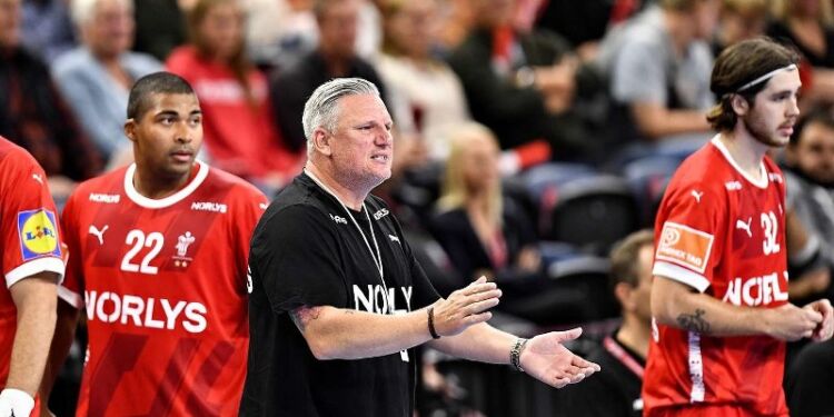 Nikolaj Jacobsen under håndboldlandskampen danmark - Spanien i Royal Arena København onsdag den 12. oktober 2022. Foto: Ernst van Norde/Danmarks Håndboldforbund.