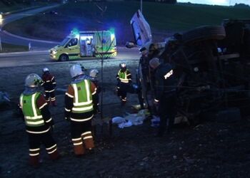 Tidligere ulykke ved rundkørslen for enden af Hirtshalsmotorvejen. Foto: Arkiv.