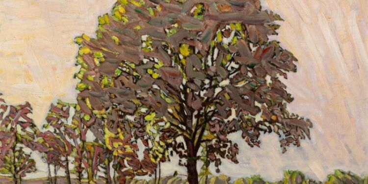 Niels Larsen Stevns. Ungt egetræ. Faxe Ladeplads. 1908, malet om i 1912/1914. Privateje. Foto: Niels Fabæk.