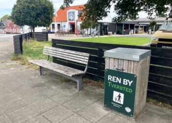 Ved Torvet i Tversted foreslås et øget fokus på at flette natur og byliv sammen, hvor små oaser for ophold og forskønnelse i bymidten skaber rum til de bløde trafikanter. Foto: Palle W. Nielsen